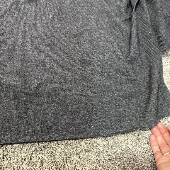 Joie Rabbit Fur Collar Cardigan Womens M Gray Oversized Wool Cashmere Soft Holes - Picture 10 of 10